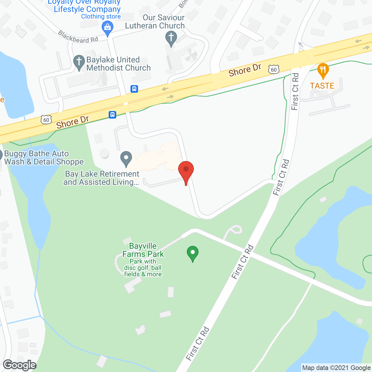 Map of the neighborhood around Bay Lake Community