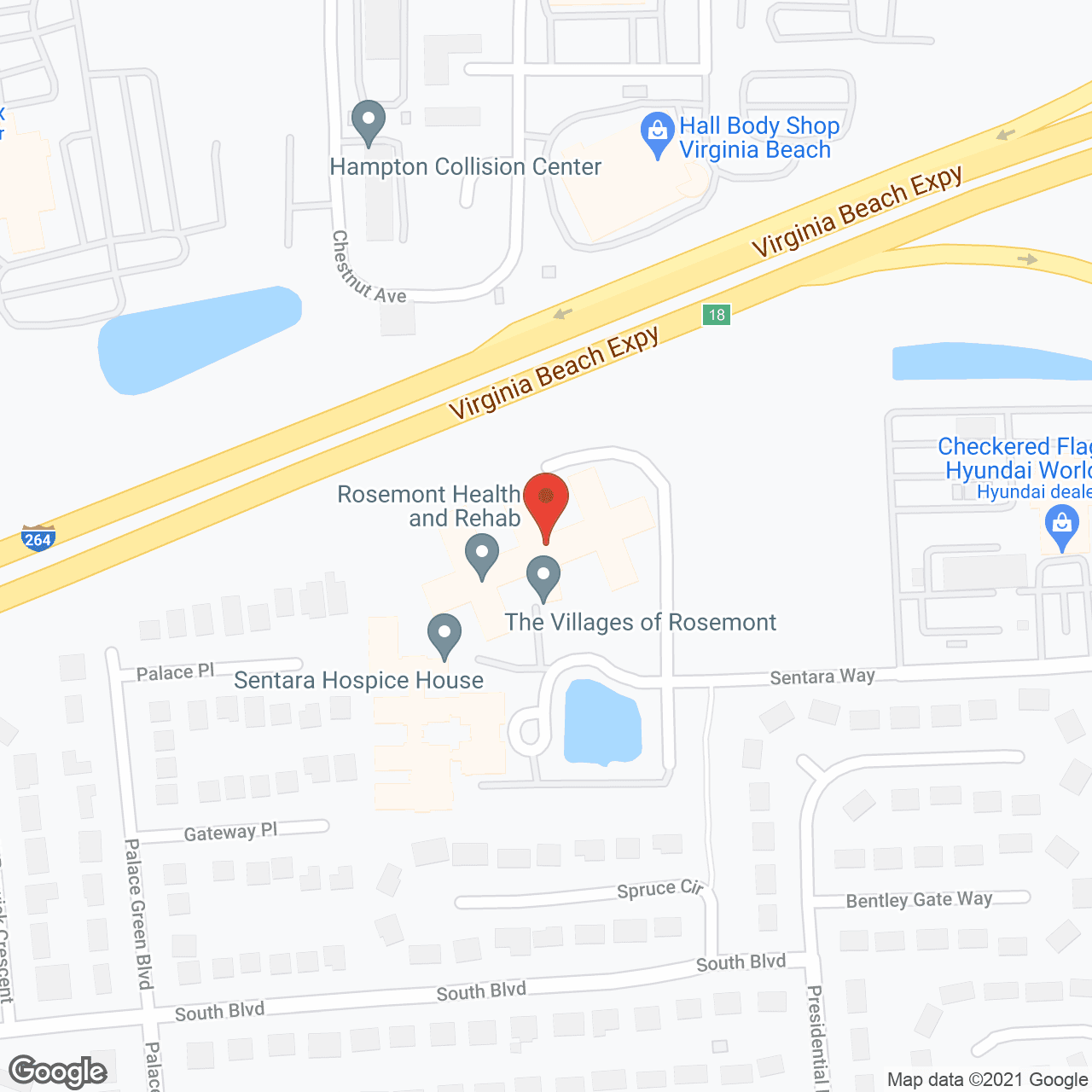 Map of the neighborhood around The Villages of Rosemont