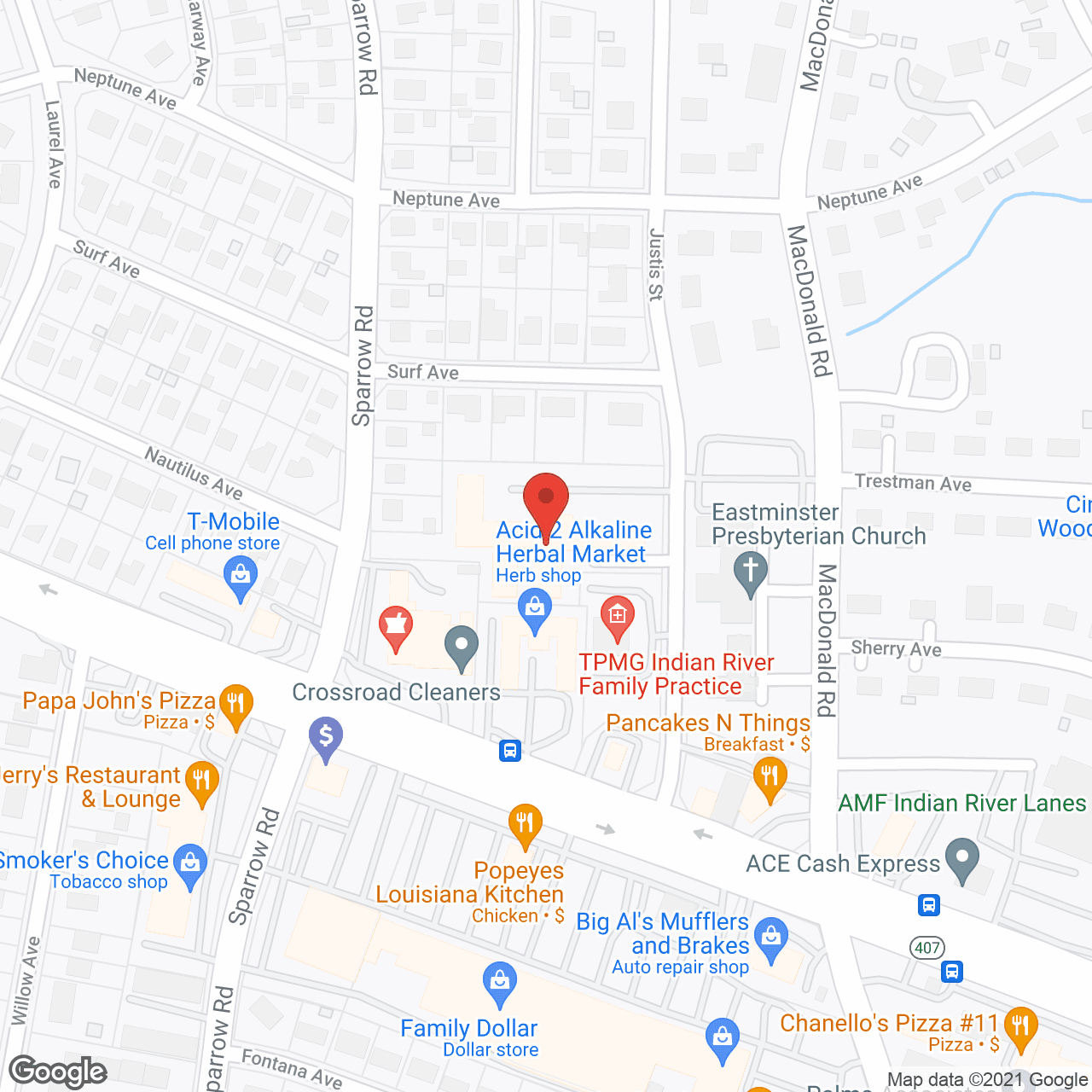 Map of the neighborhood around Indian River Assisted Living