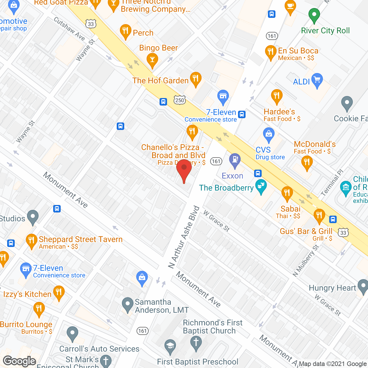 Map of the neighborhood around Coles Retirement Home