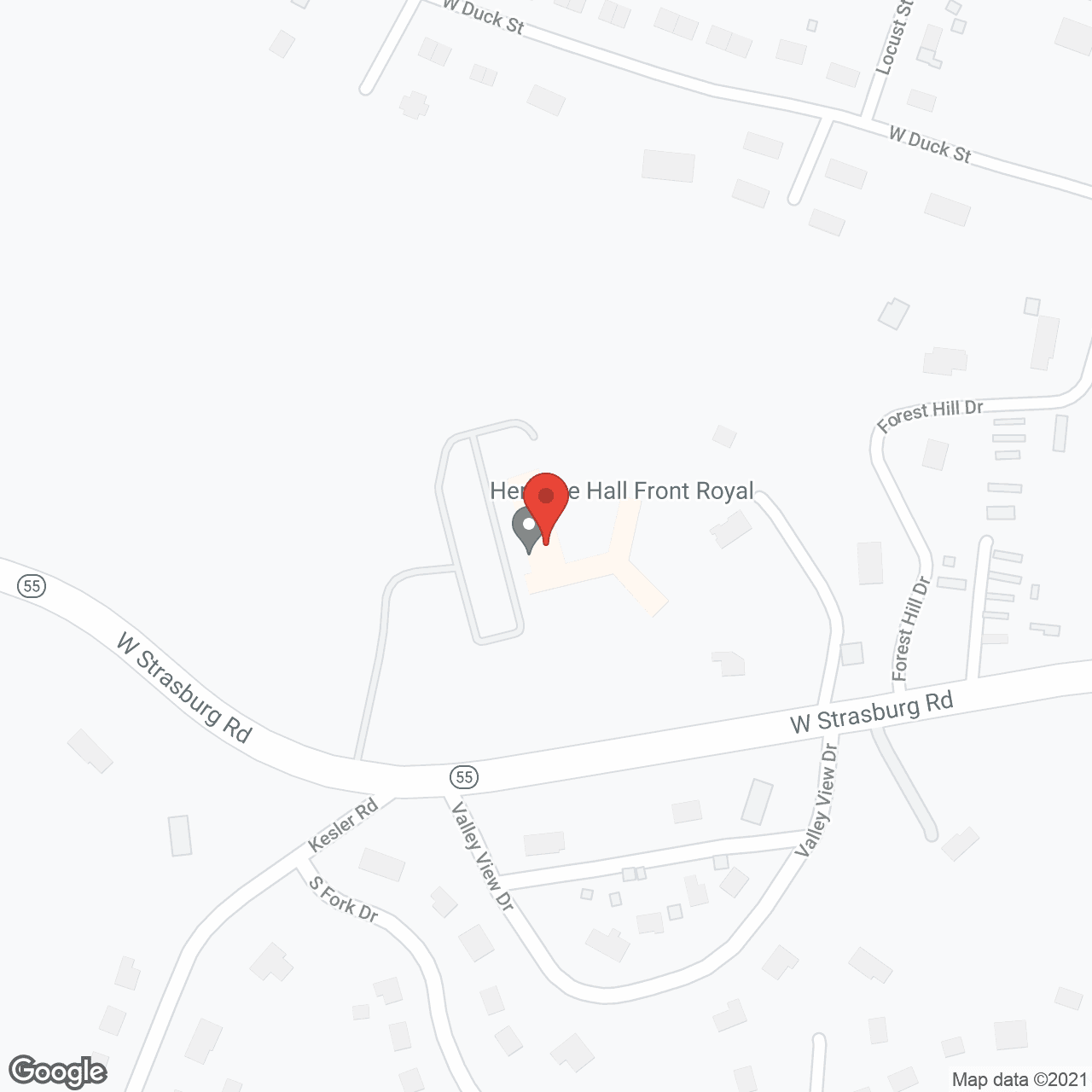 Map of the neighborhood around Heritage Hall - Front Royal