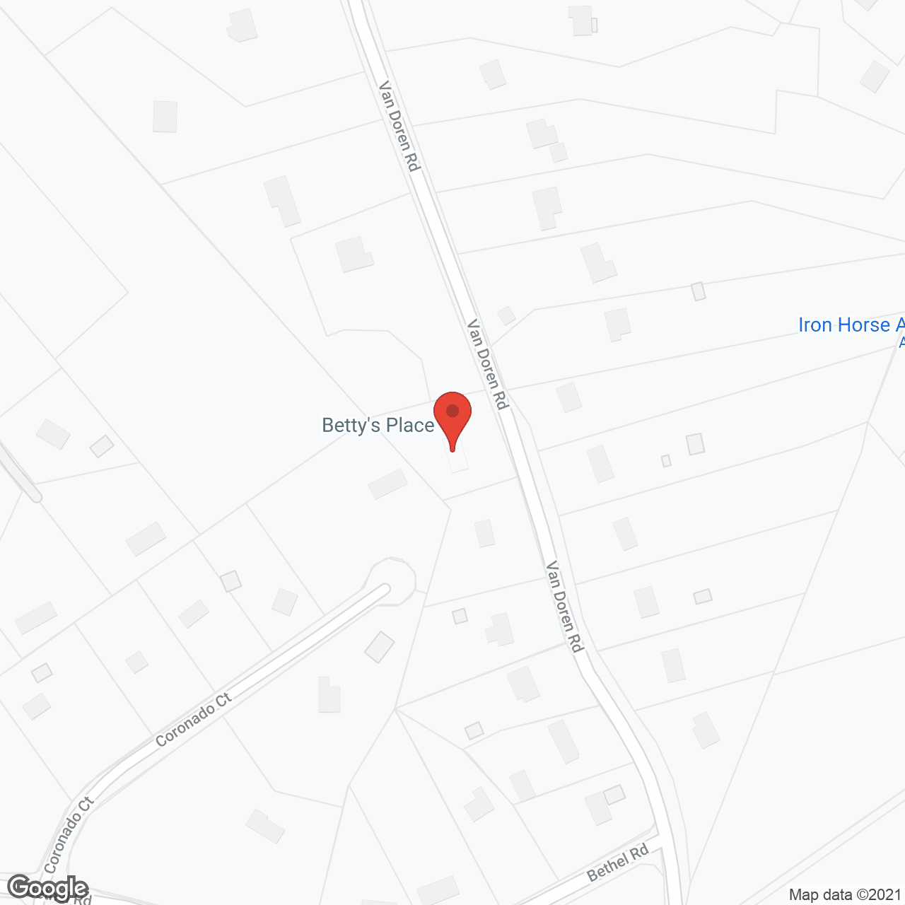 Map of the neighborhood around Betty's Place Inc
