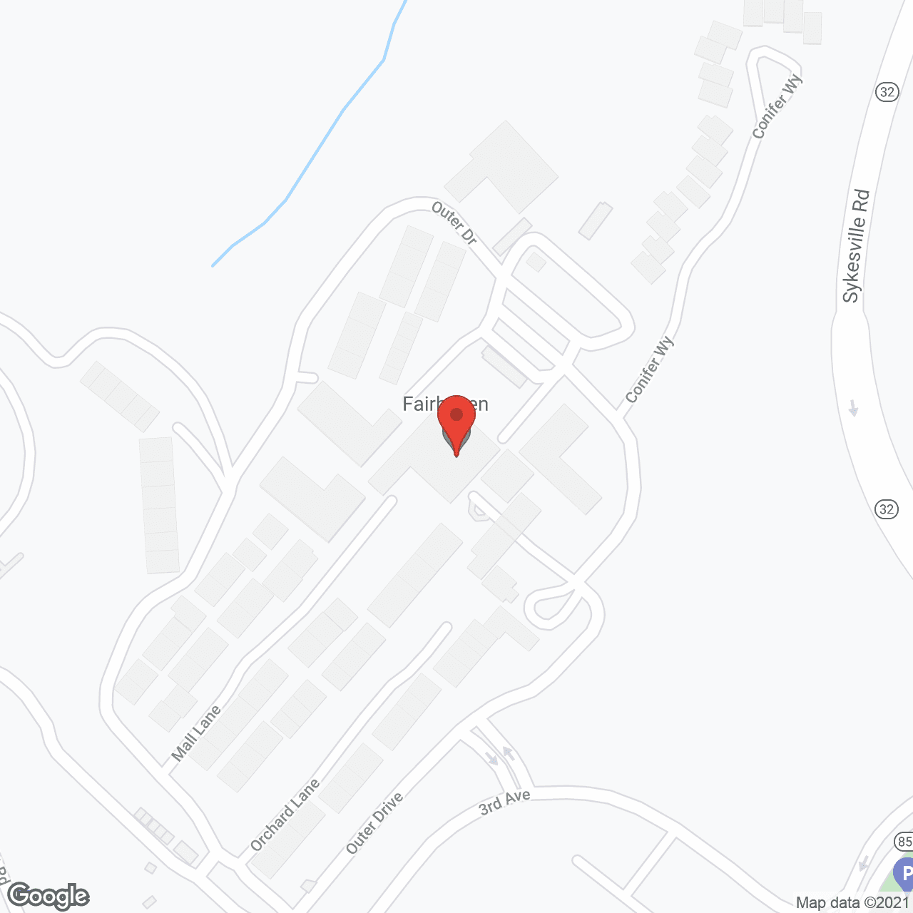 Map of the neighborhood around Fairhaven
