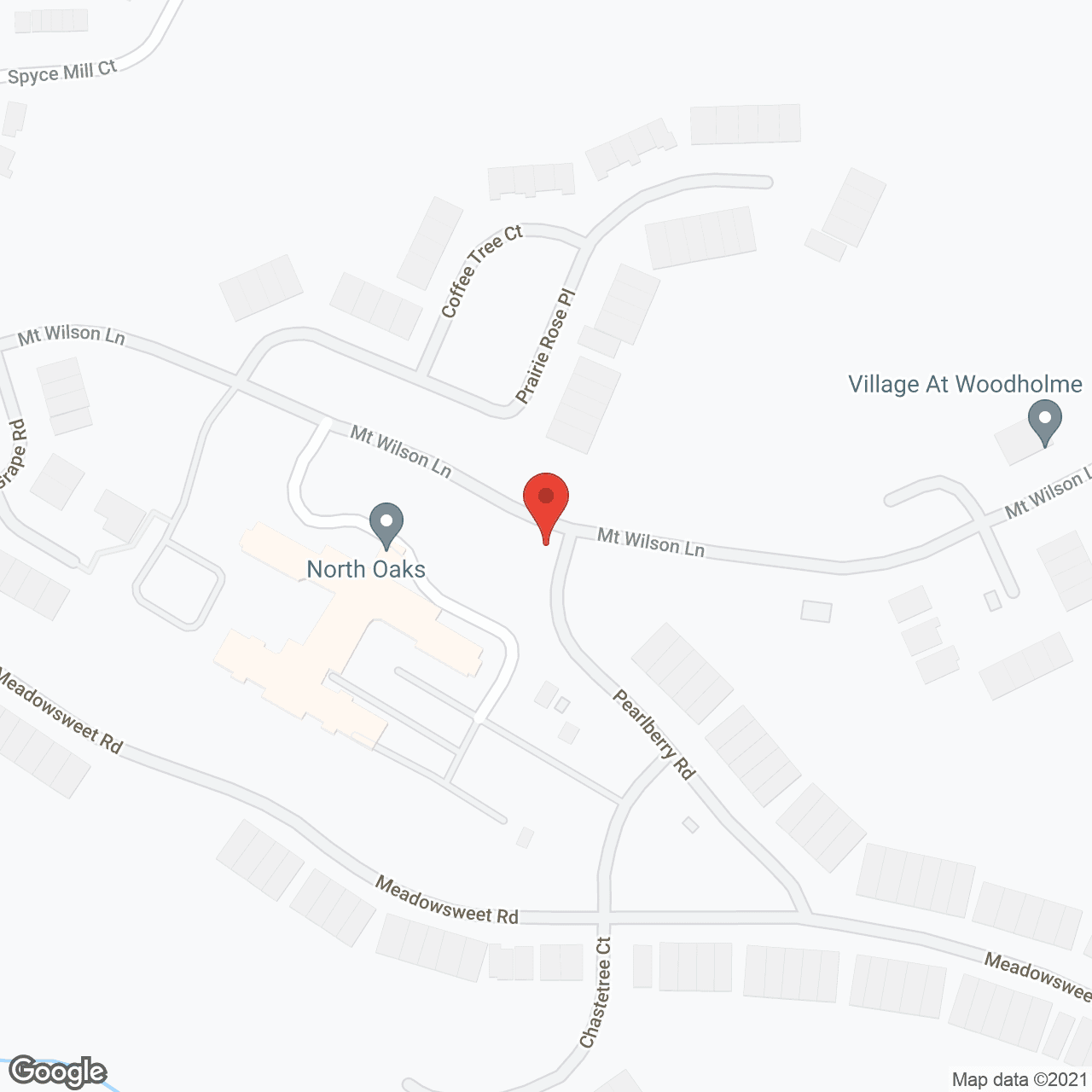 Map of the neighborhood around North Oaks, a CCRC