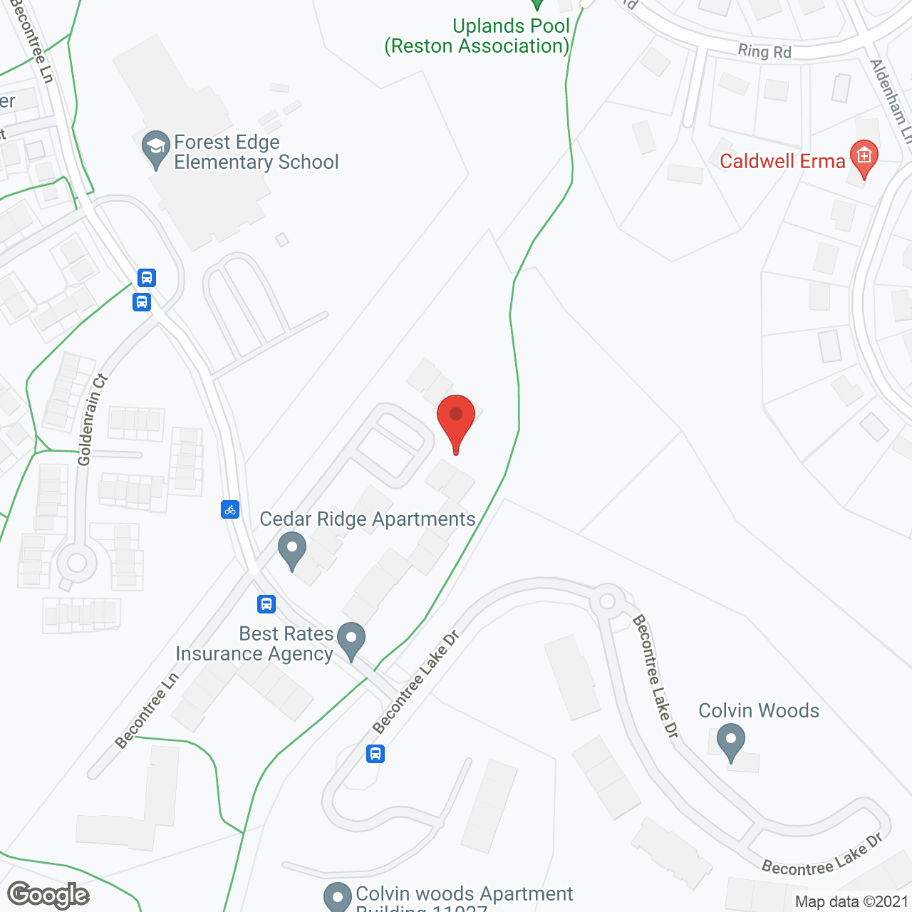 Map of the neighborhood around Cedar Ridge Apartments