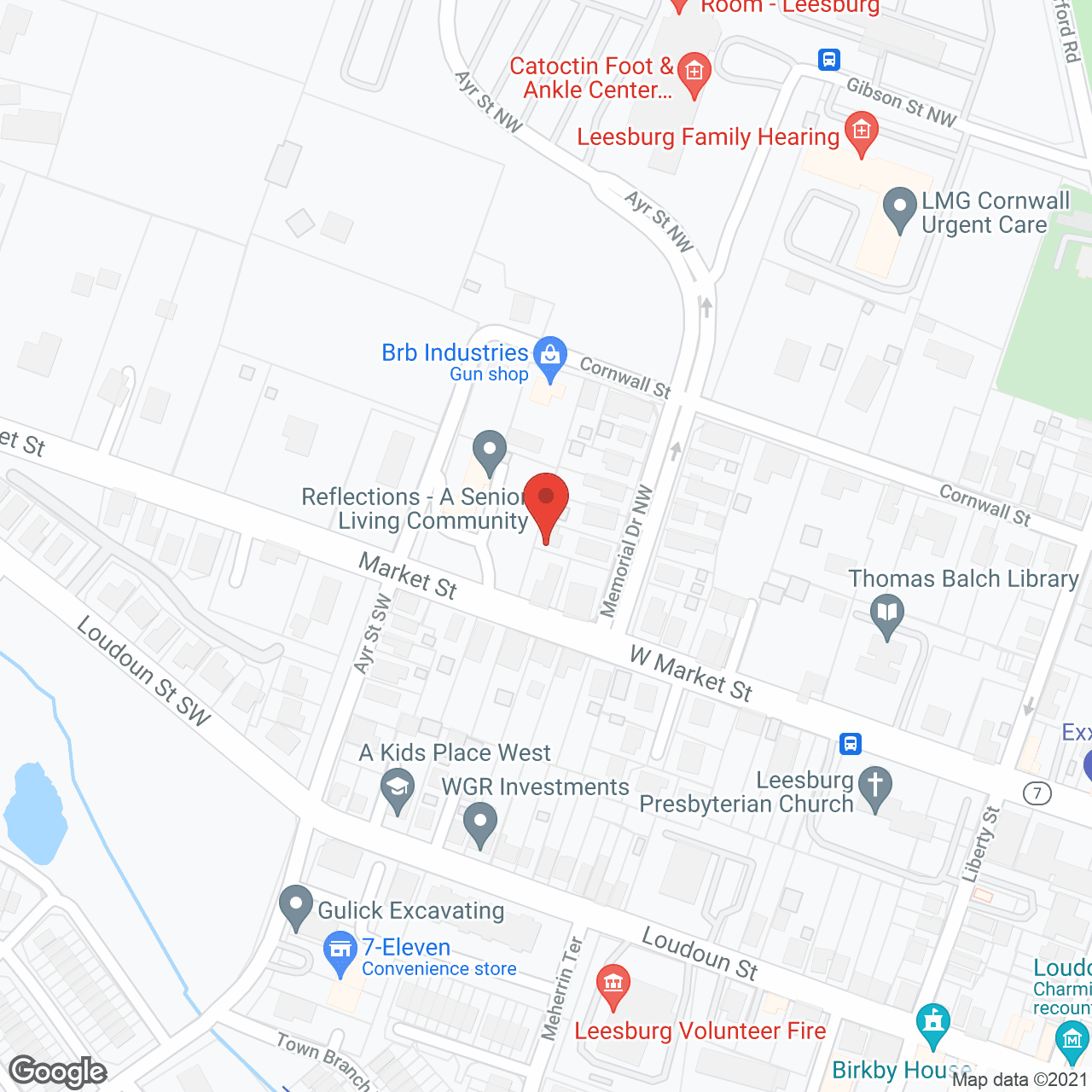Map of the neighborhood around Reflections A Senior Living Community
