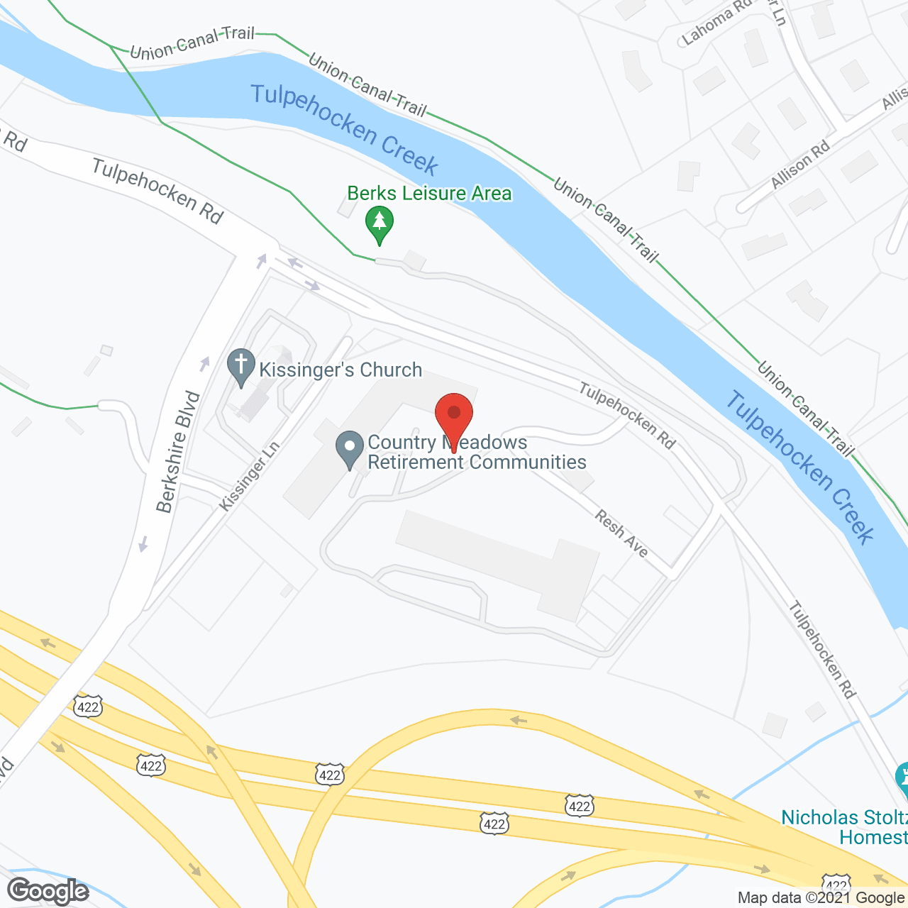 Map of the neighborhood around Country Meadows Of Wyomissing I