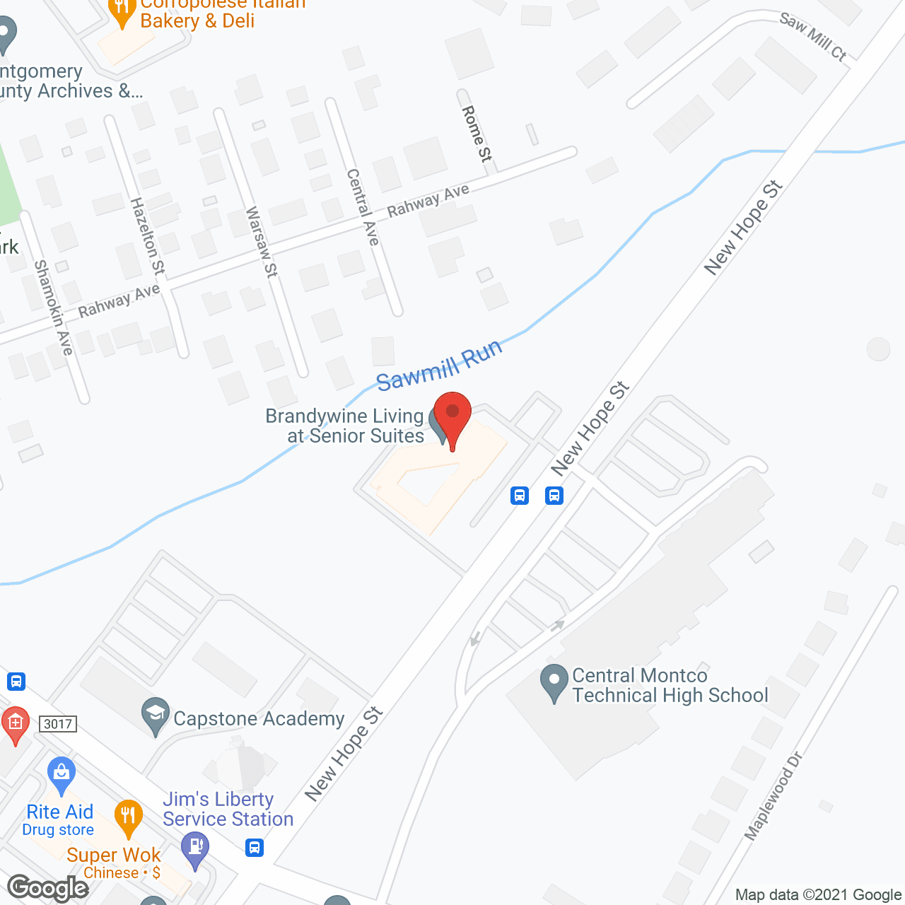Map of the neighborhood around Brandywine at Senior Suites