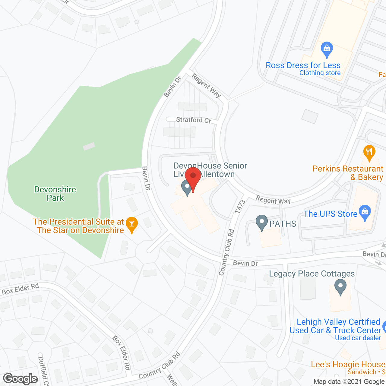 Map of the neighborhood around DevonHouse Senior Living