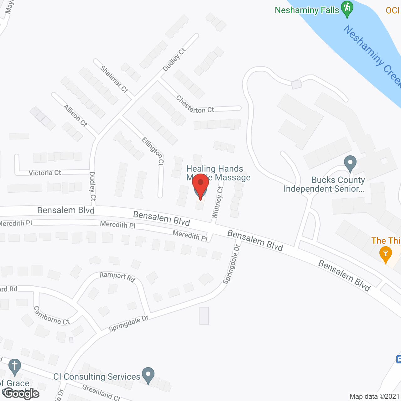 Map of the neighborhood around Juniper Village at Bucks County