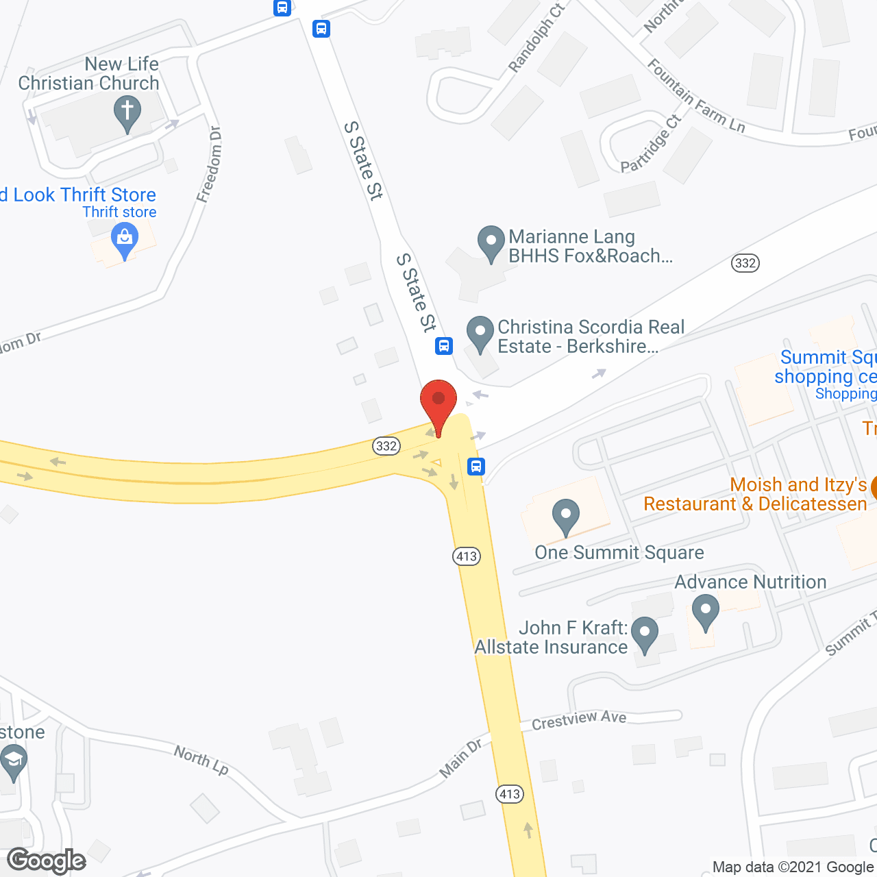 Map of the neighborhood around Pennswood Village