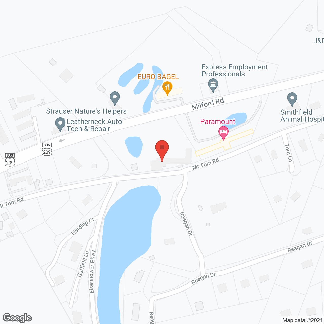 Map of the neighborhood around Milford Manor