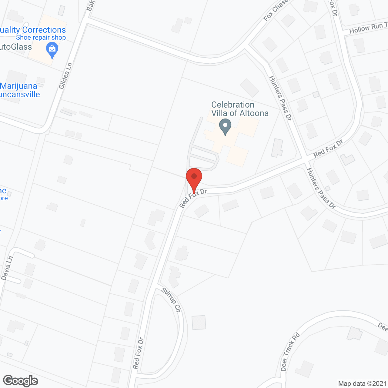 Map of the neighborhood around Celebration Villa of Altoona