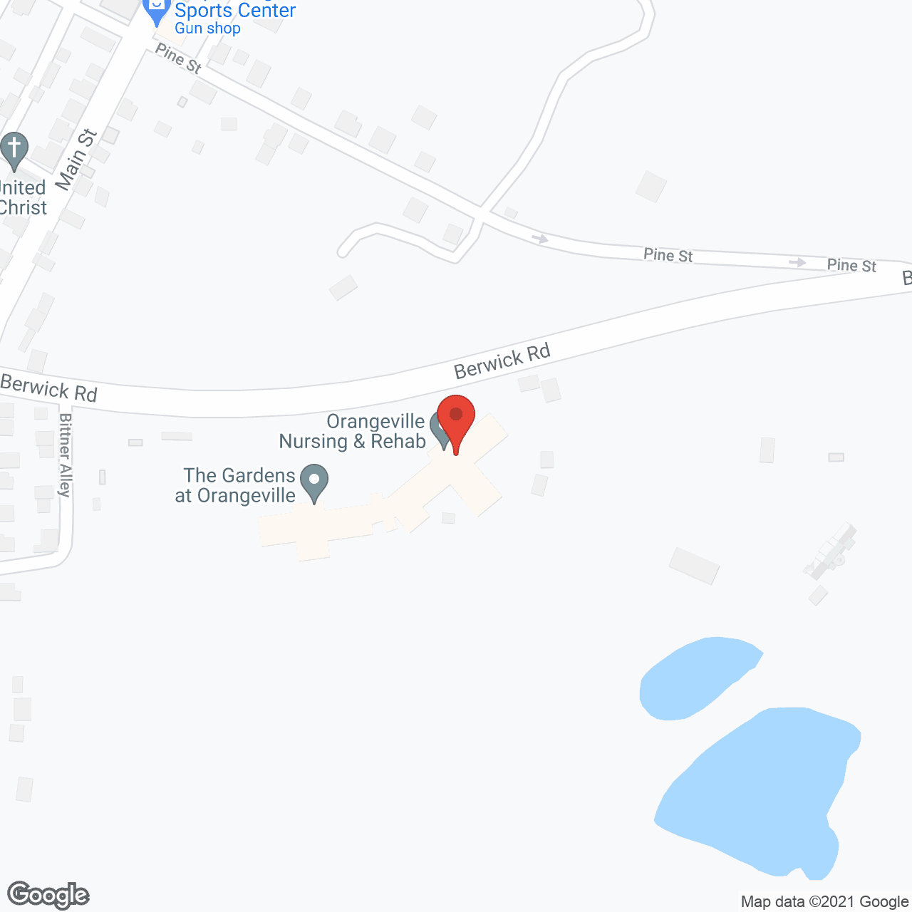 Map of the neighborhood around Orangeville Health and Rehabilitation