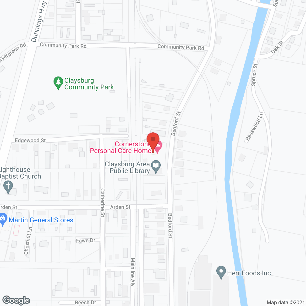 Map of the neighborhood around Cornerstone Personal Care Home