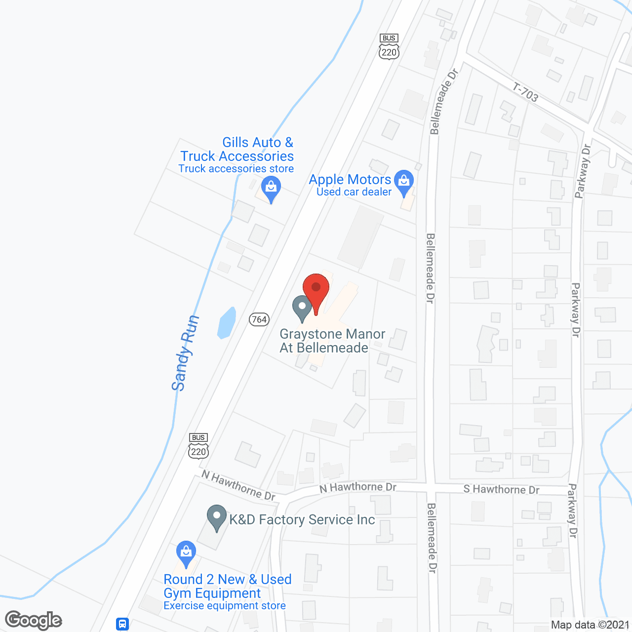 Map of the neighborhood around Graystone Manor at Bellmeade