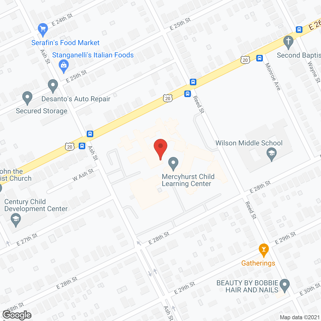 Map of the neighborhood around Saint Mary S East Buildings 1 2 4 And 5