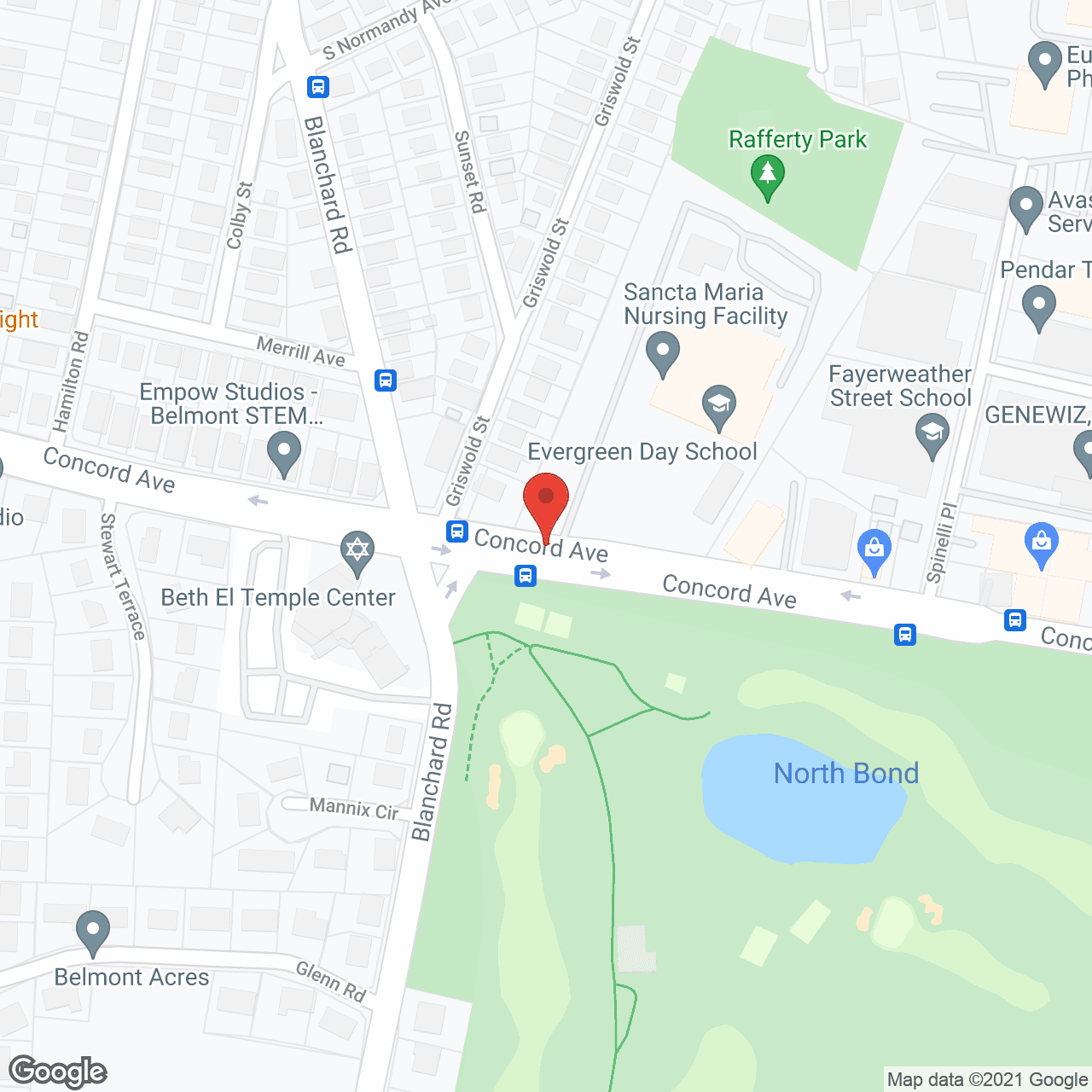 Map of the neighborhood around Sancta Maria Nursing Facility