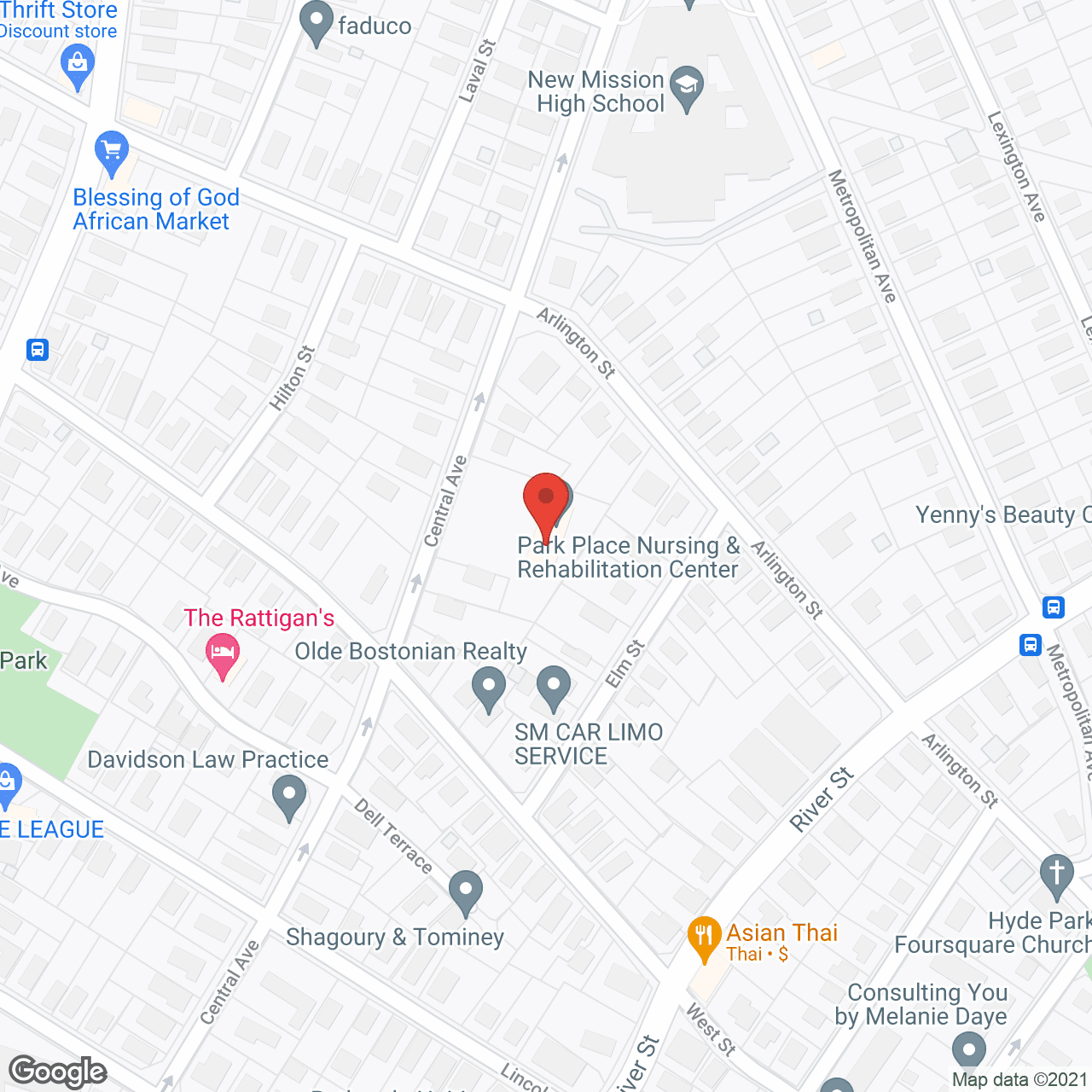 Map of the neighborhood around Park Place Rehabilitation and Skilled Care Center
