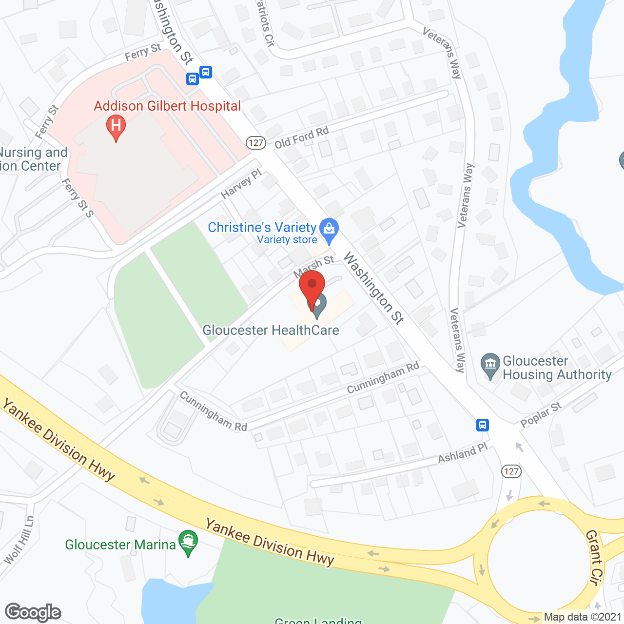 Map of the neighborhood around Golden Living Center of Gloucester