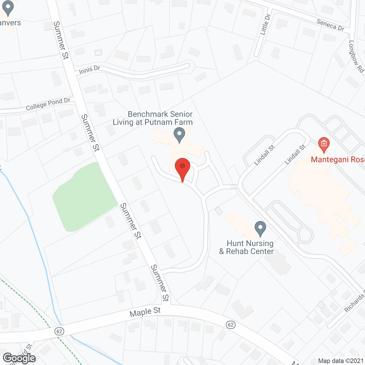 Map of the neighborhood around Putnam Farm at Danvers