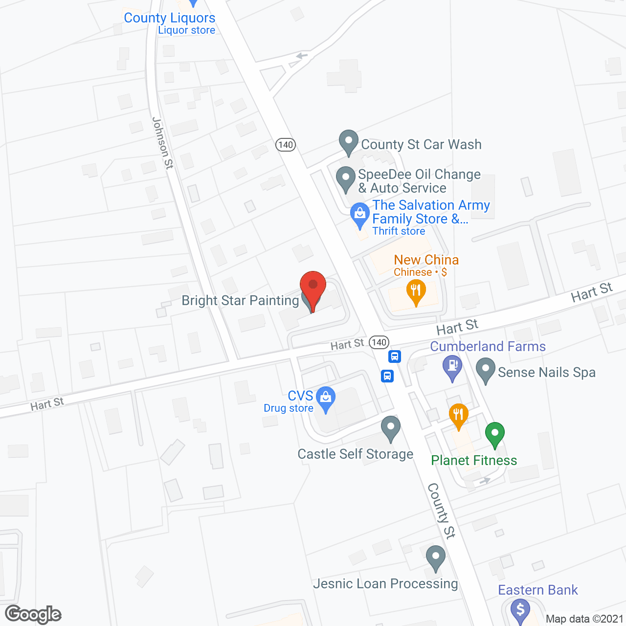 Map of the neighborhood around Bristol County Retirement