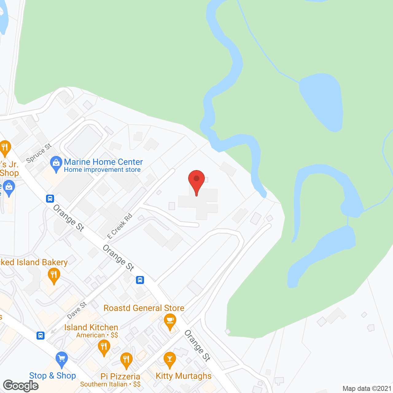 Map of the neighborhood around Our Island Home