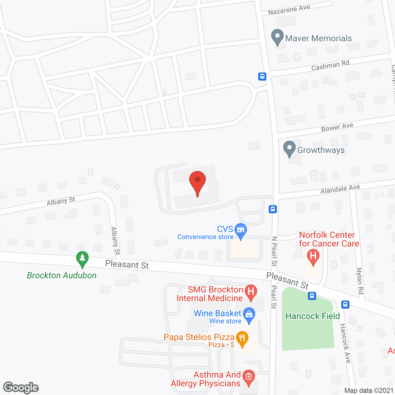 Map of the neighborhood around Braemoor Rehabilitation Ctr