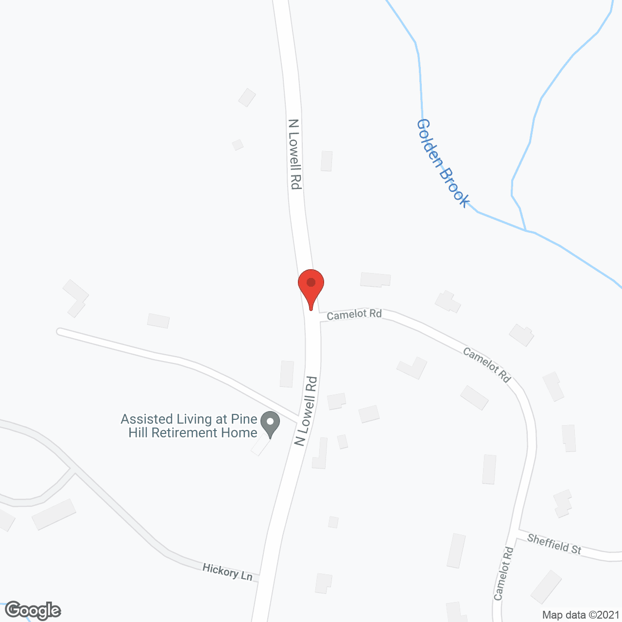 Map of the neighborhood around Pine Hill Retirement Home