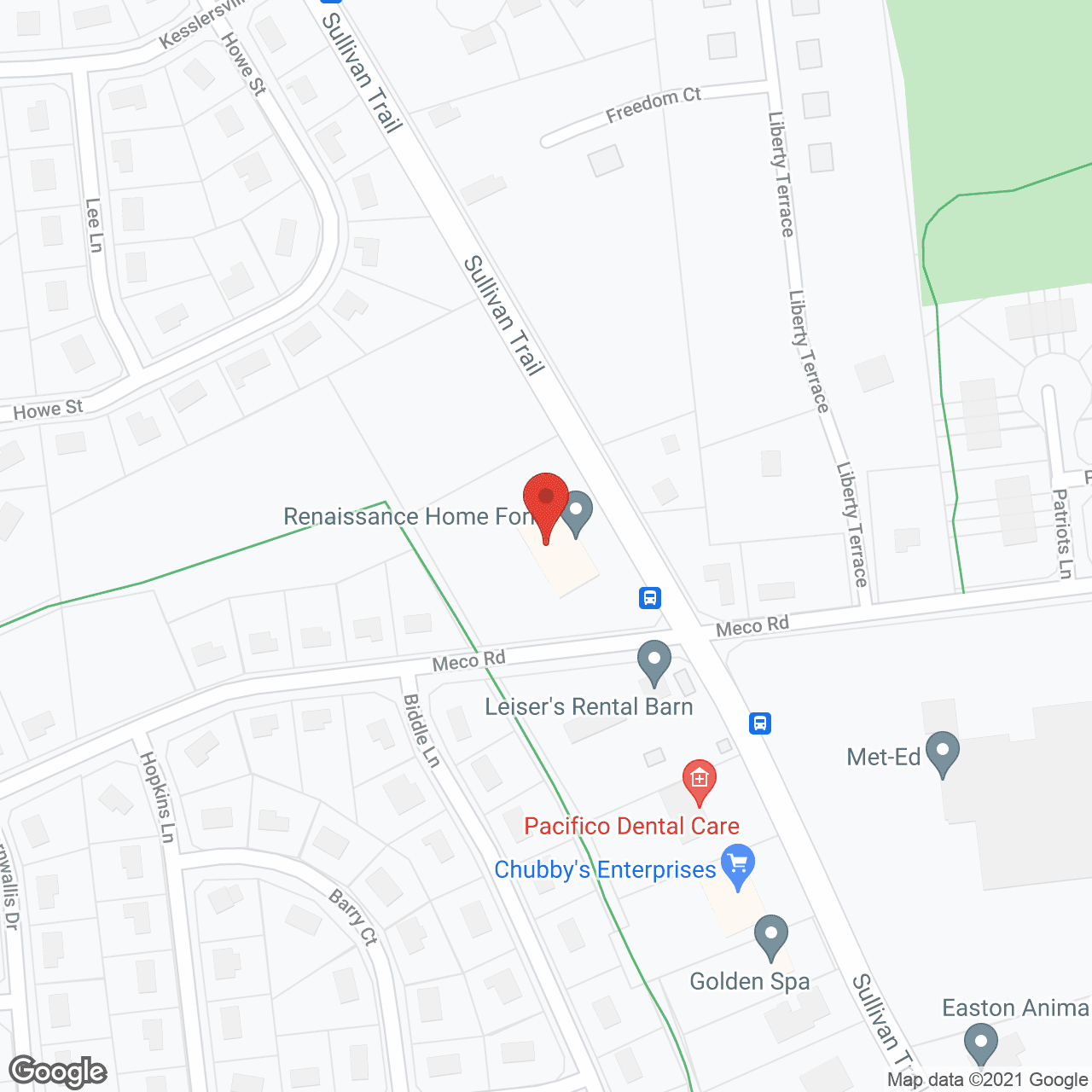 Map of the neighborhood around Renaissance Home Forks