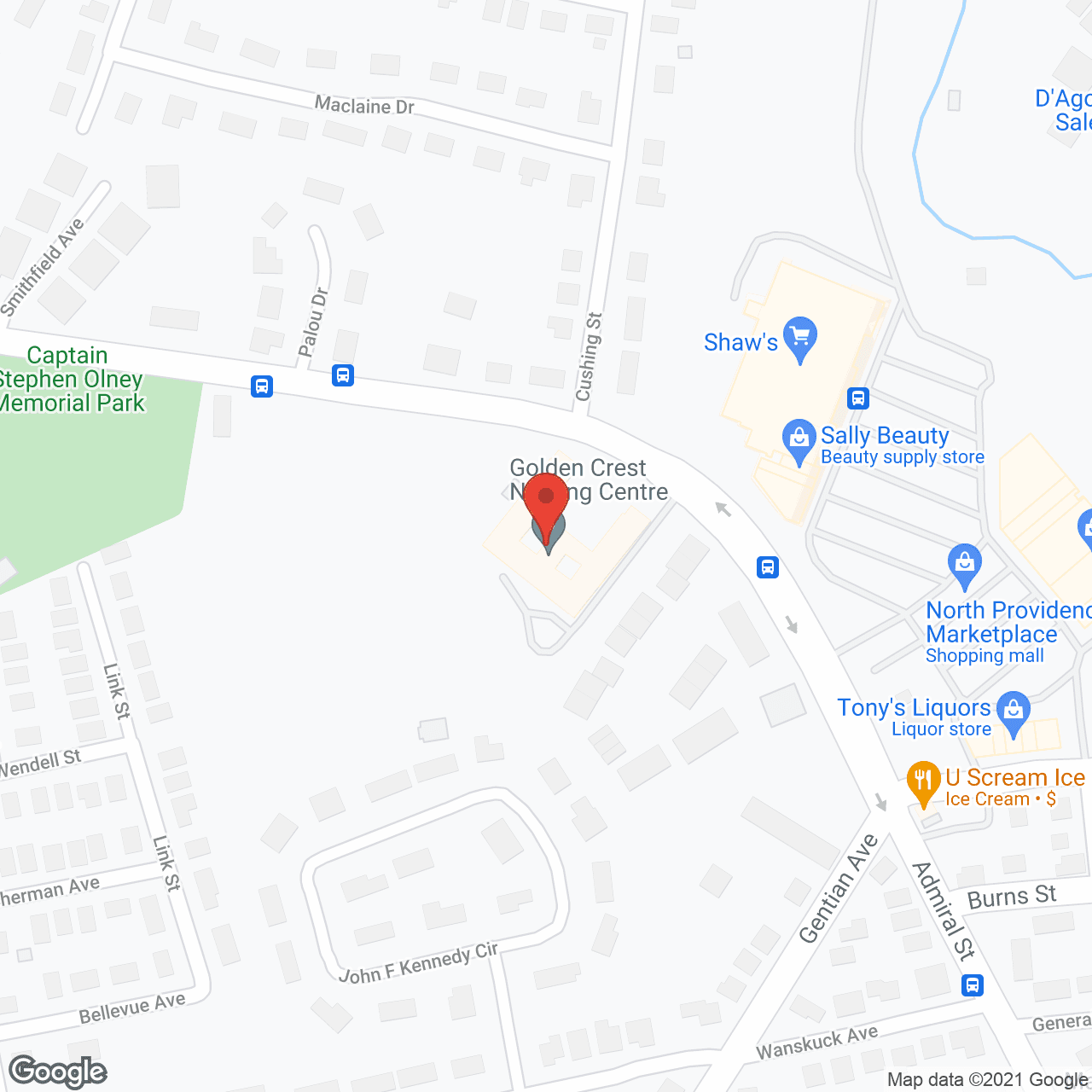 Map of the neighborhood around Golden Crest Nursing Ctr