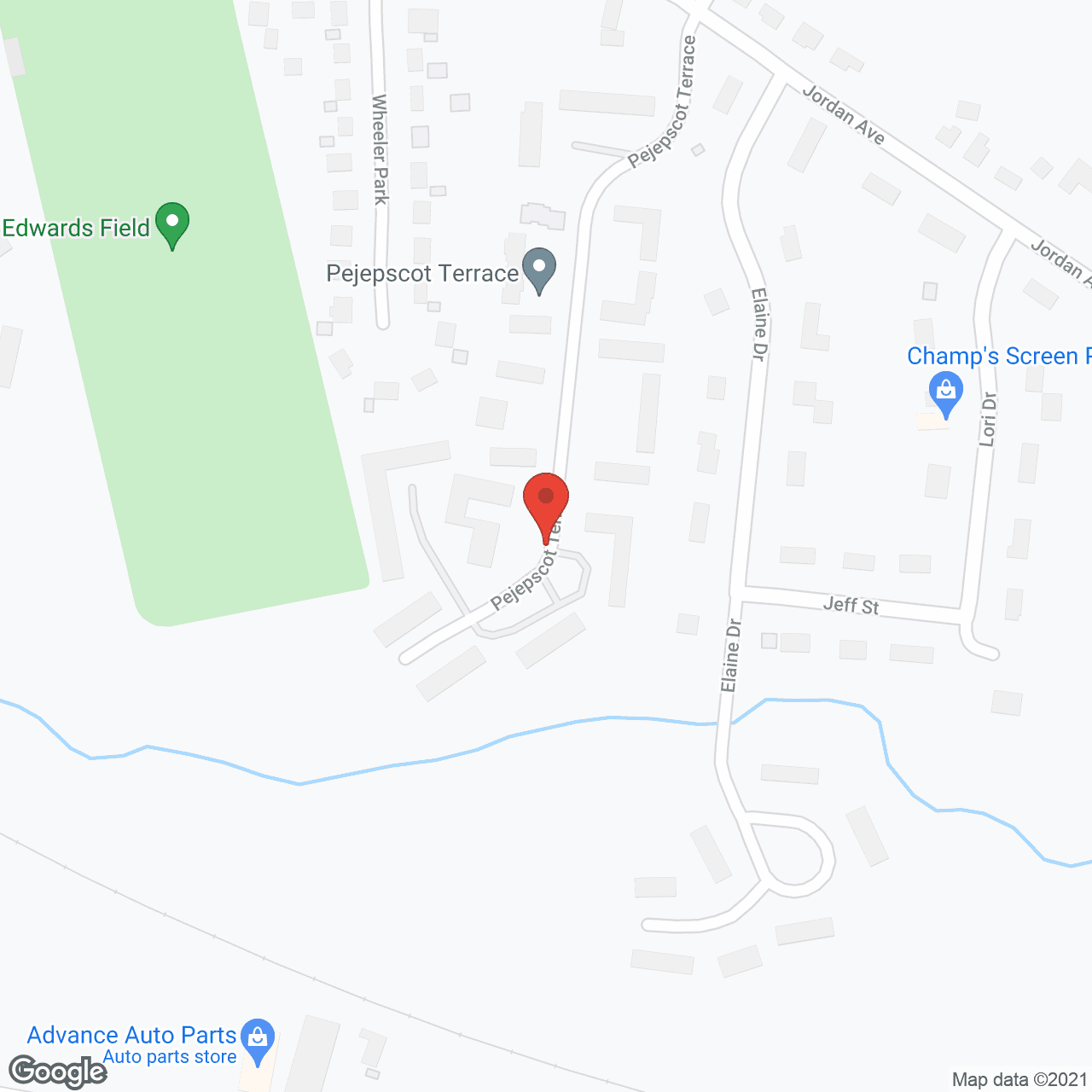Map of the neighborhood around Pejepscot Terrace