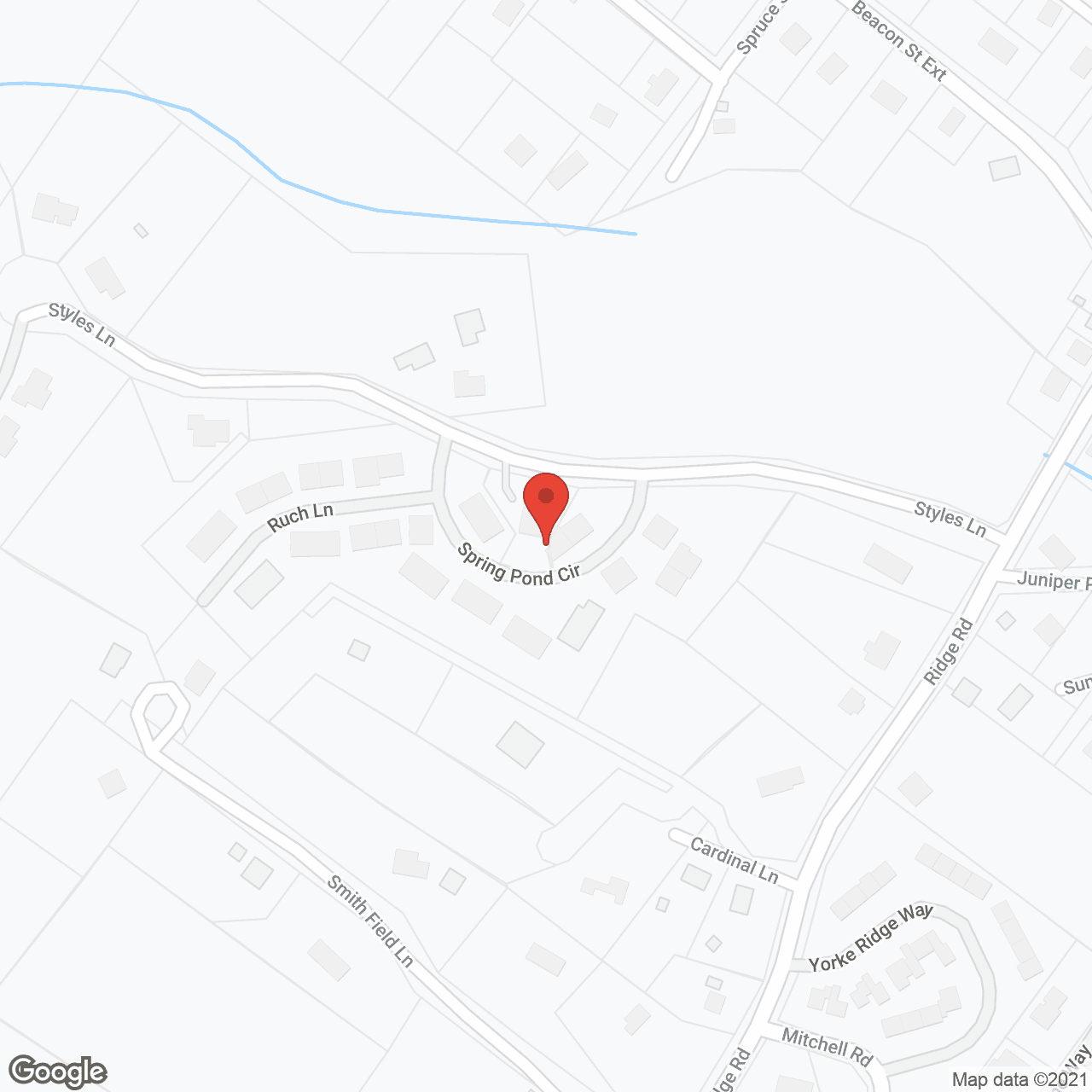 Map of the neighborhood around Spring Pond Estates Retirement
