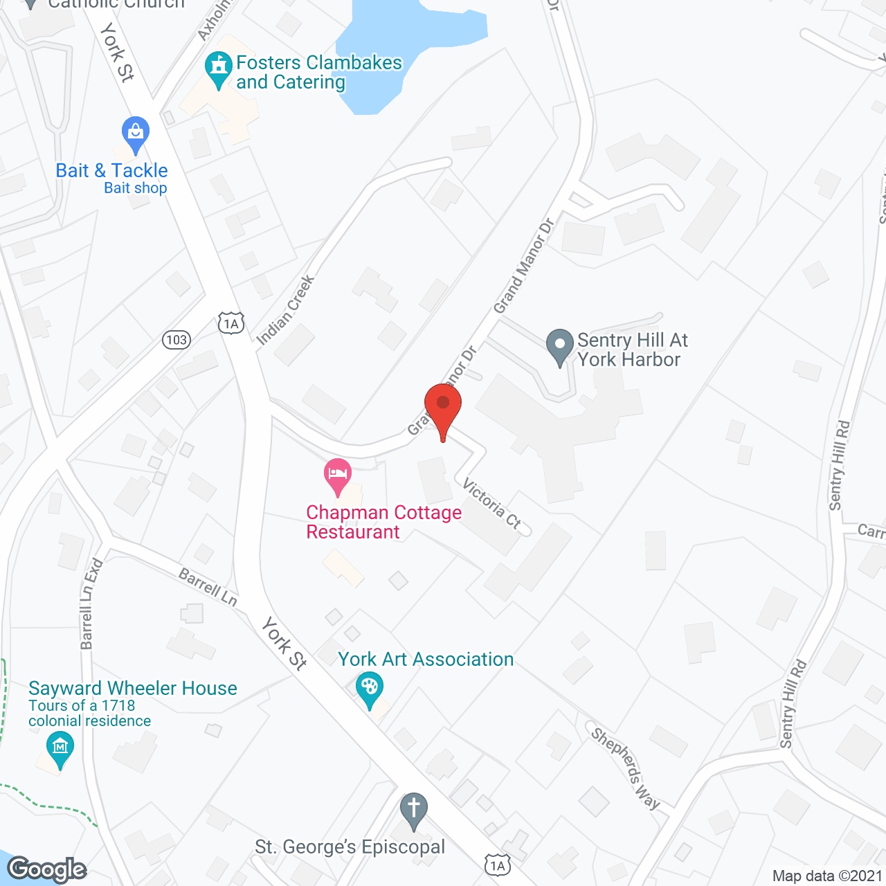 Map of the neighborhood around Sentry Hill At York Harbor