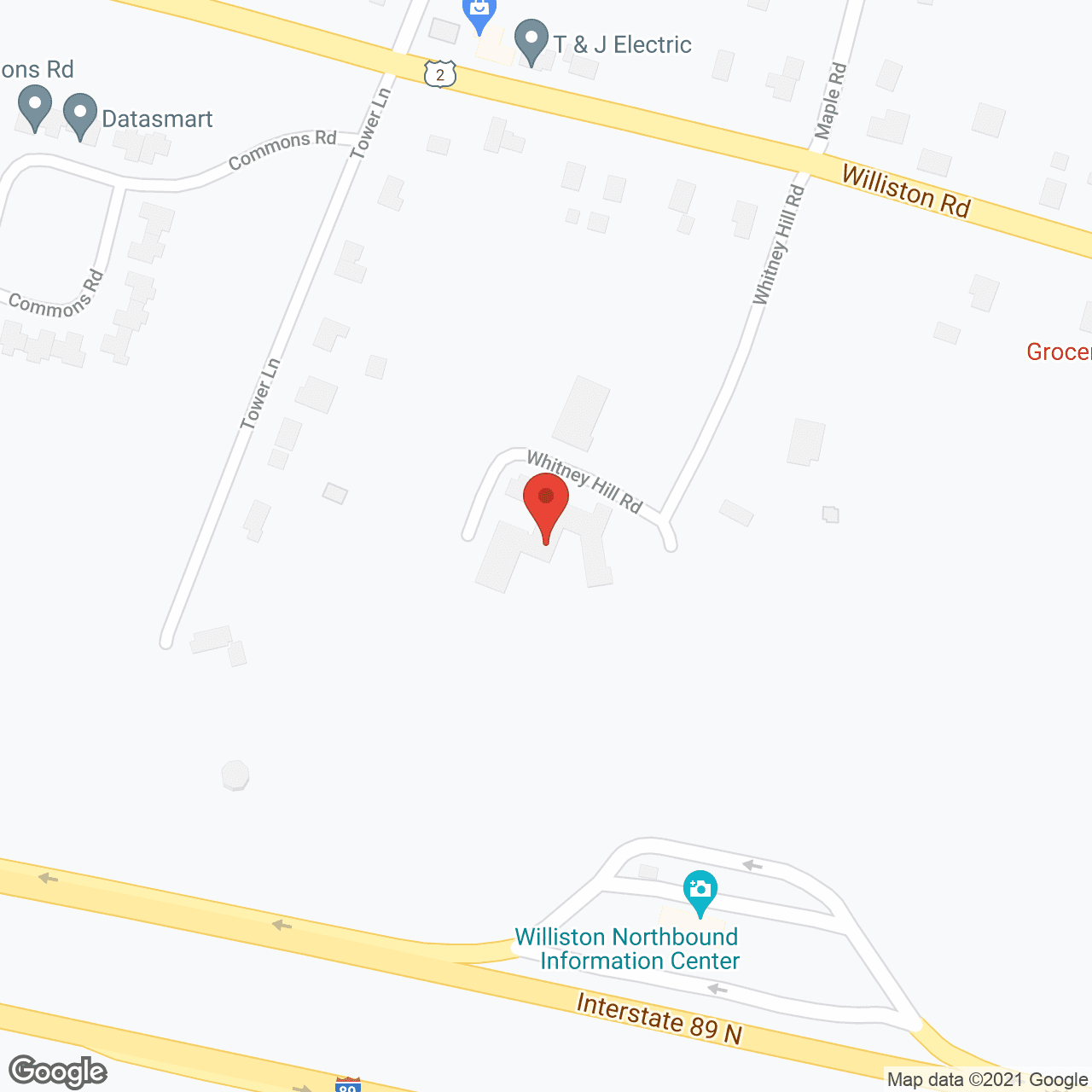 Map of the neighborhood around Whitney Hill Homestead