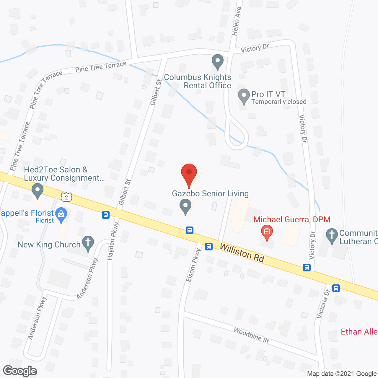 Map of the neighborhood around Gazebo Apartments