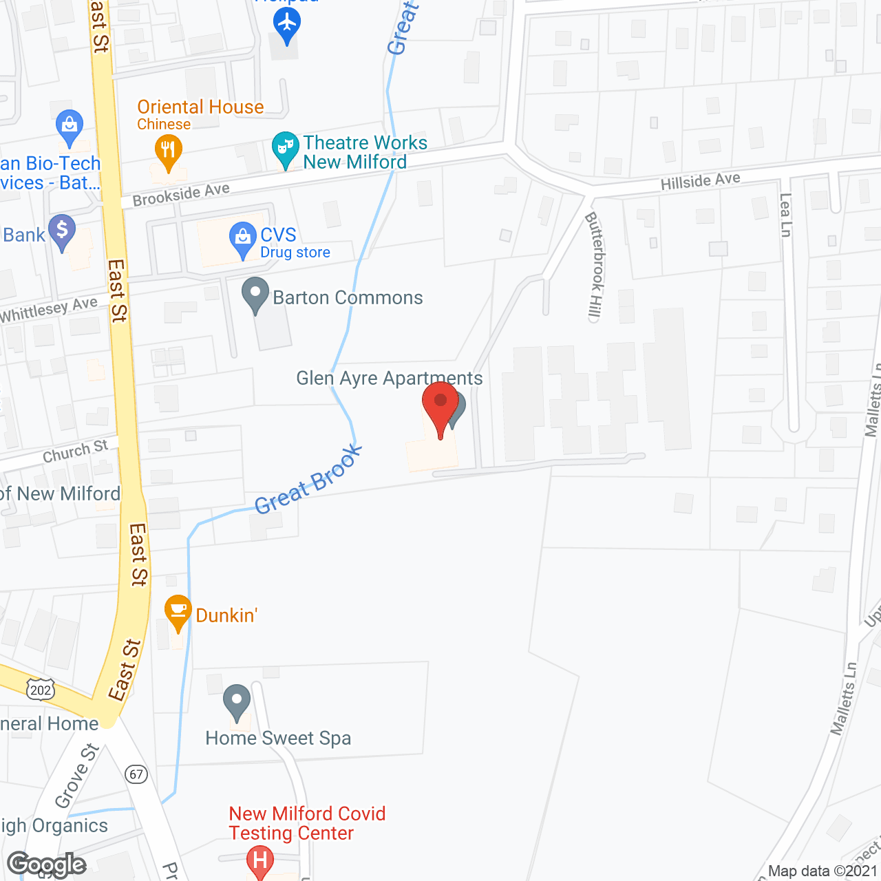 Map of the neighborhood around Glen Ayre Apartments