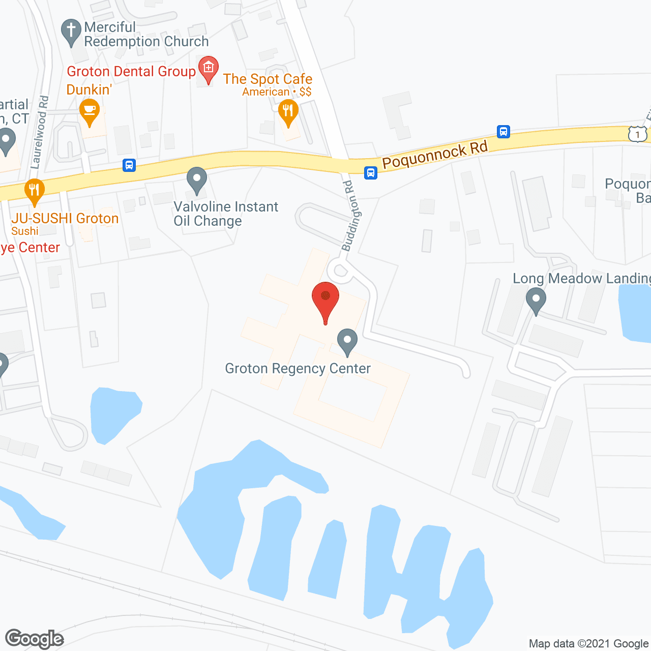 Map of the neighborhood around Complete Care at Groton Regency