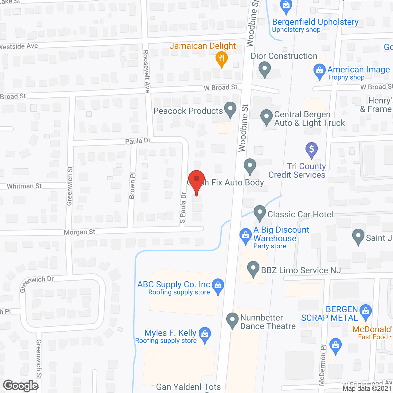 Map of the neighborhood around Anastasia House