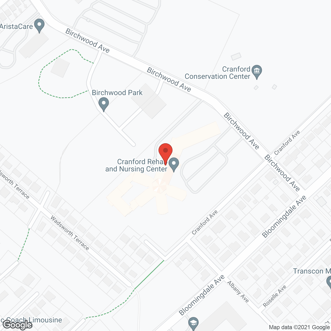 Map of the neighborhood around Cranford Health & Extended Care/ Birchwood Square