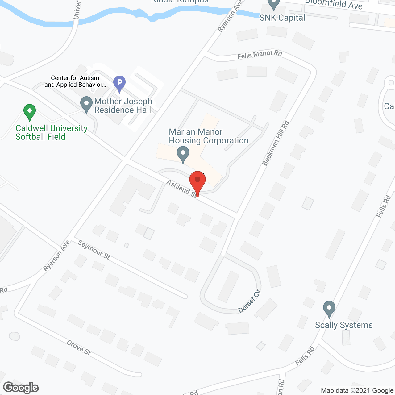 Map of the neighborhood around Marian Manor Housing