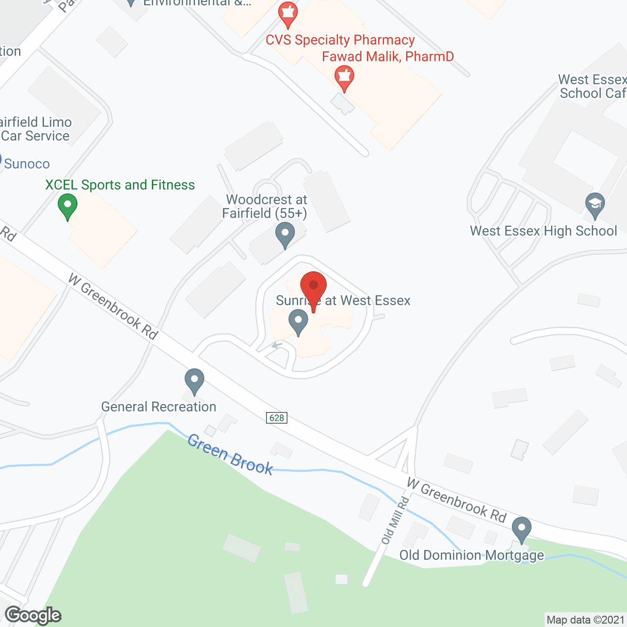 Map of the neighborhood around Sunrise of West Essex