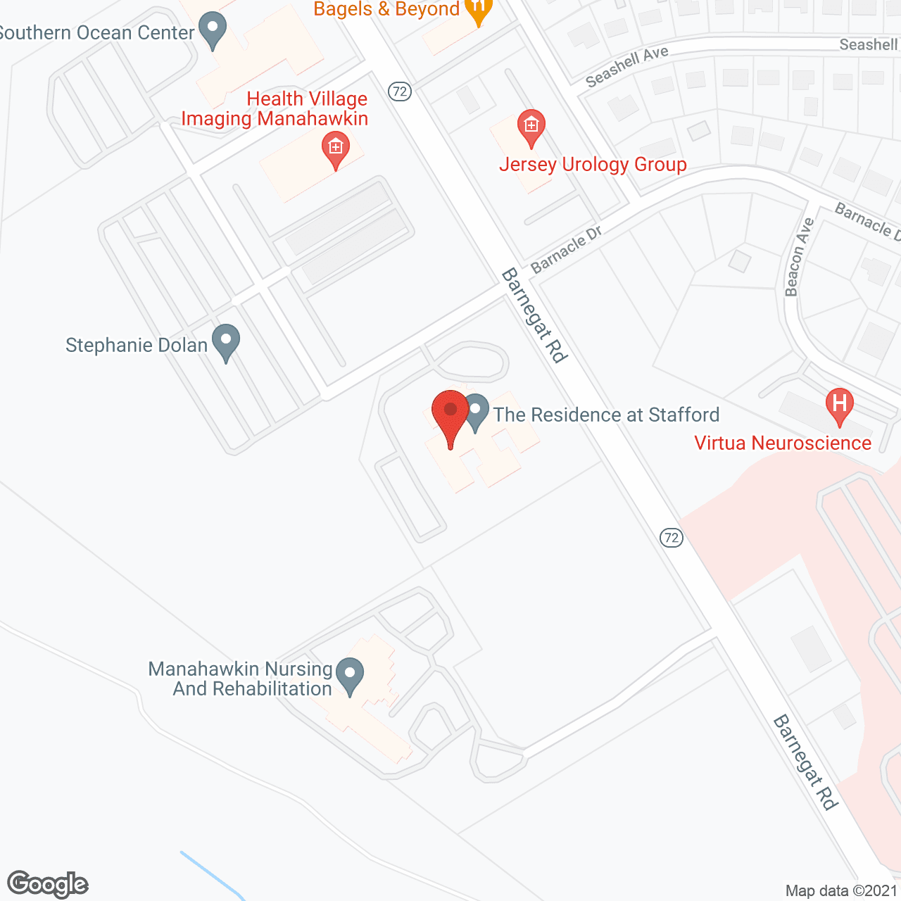 Map of the neighborhood around Brookdale Stafford