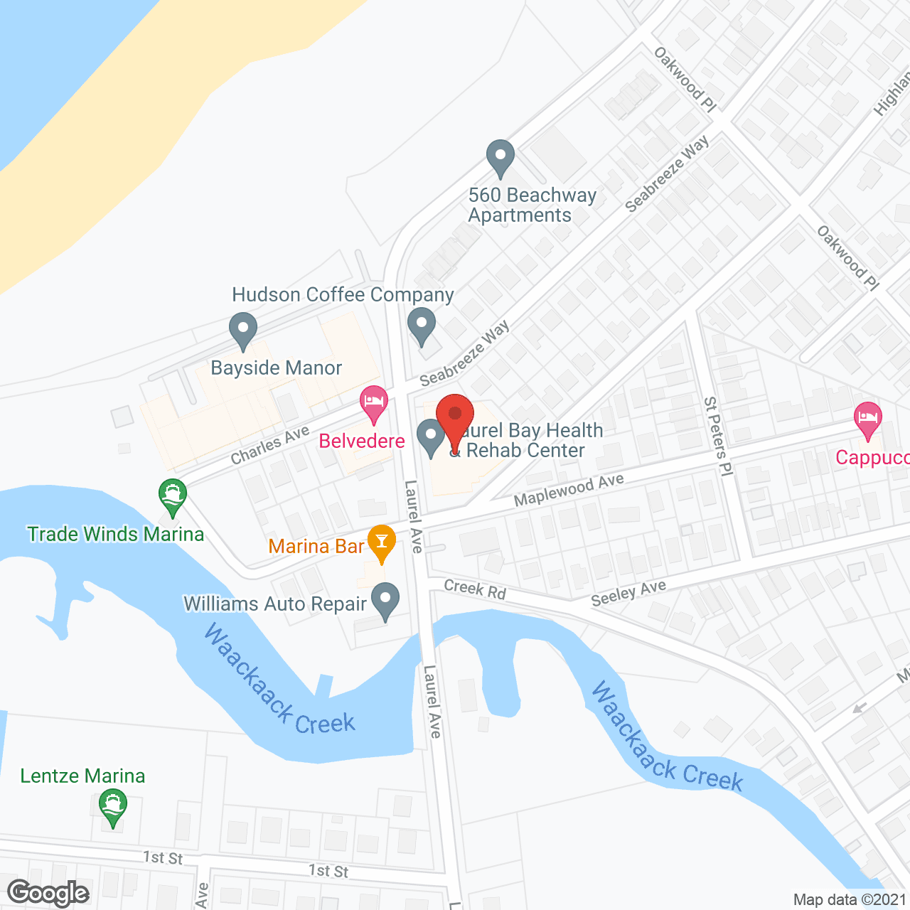 Map of the neighborhood around Laurel Bay Health and Rehabilitation Center
