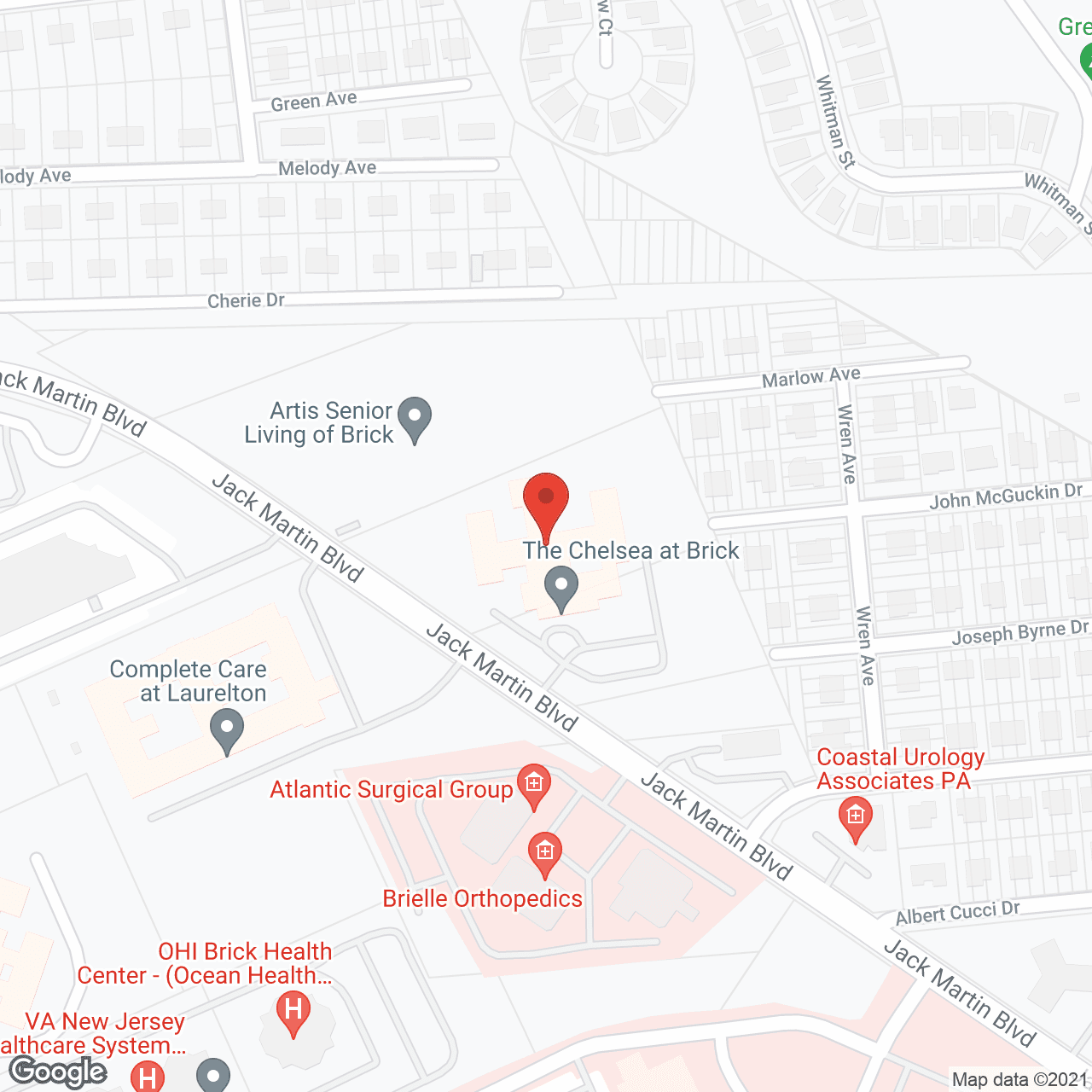 Map of the neighborhood around Mira Vie Brick