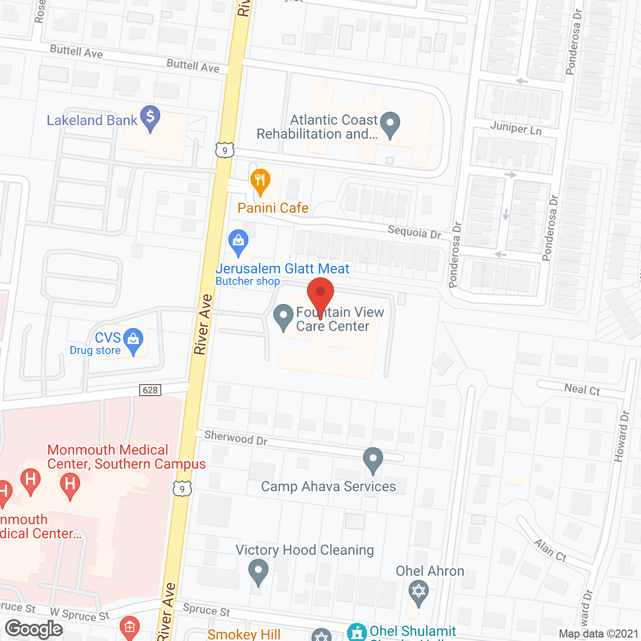Map of the neighborhood around FountainView Care Center