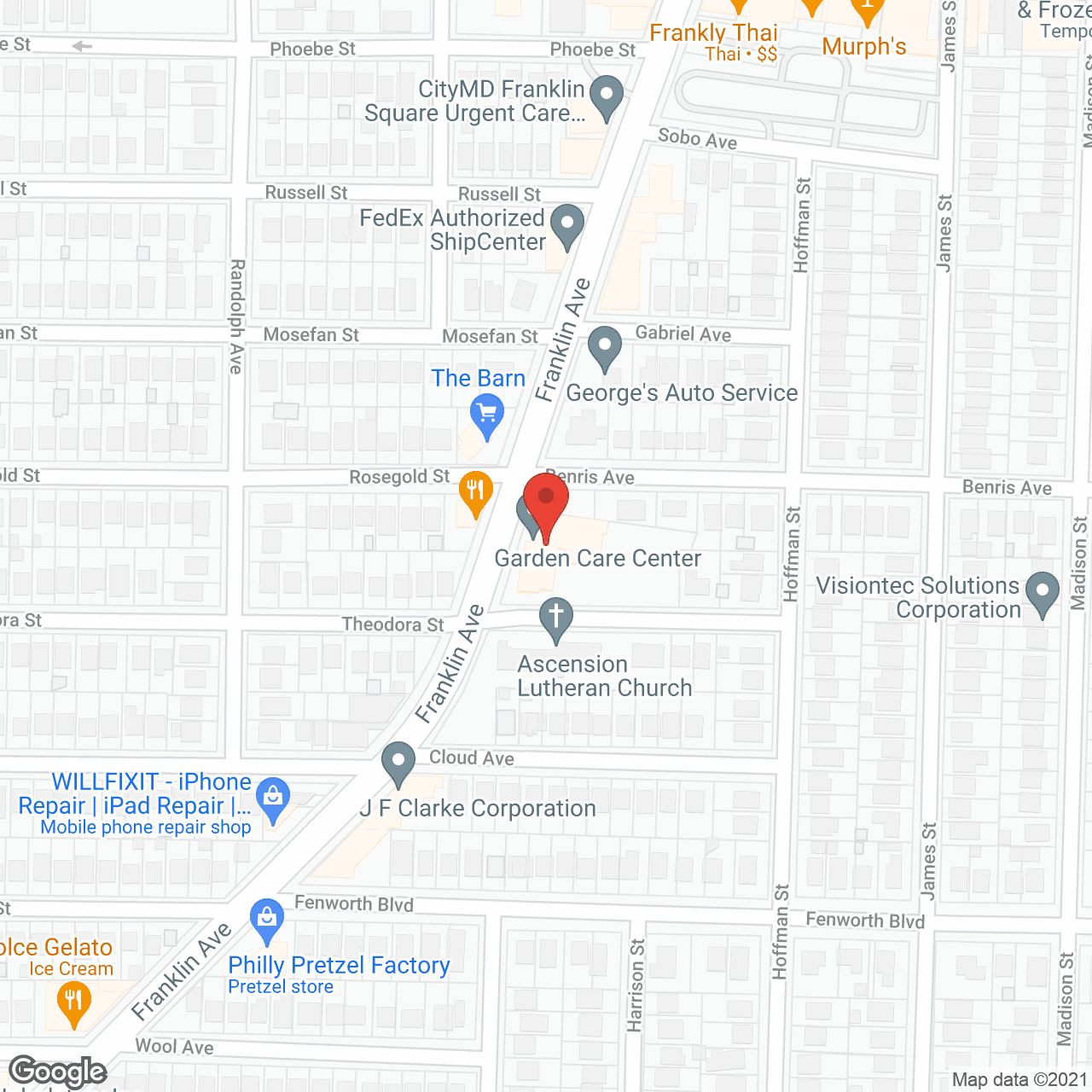 Map of the neighborhood around Garden Care Ctr