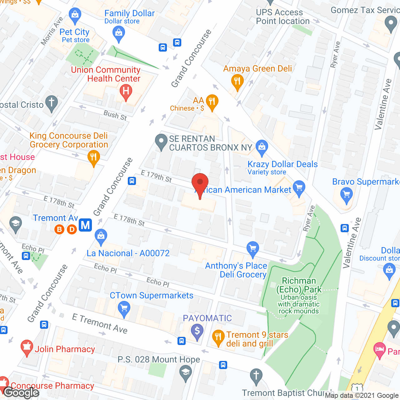 Map of the neighborhood around Jonas Bronck Housing Co