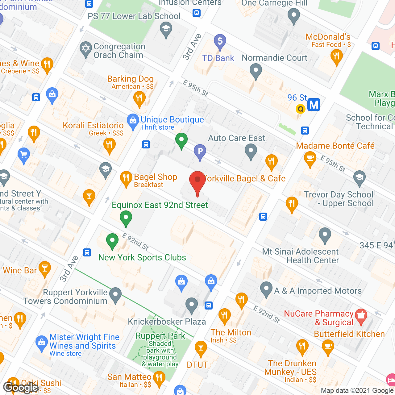 Map of the neighborhood around Yorkville Gardens