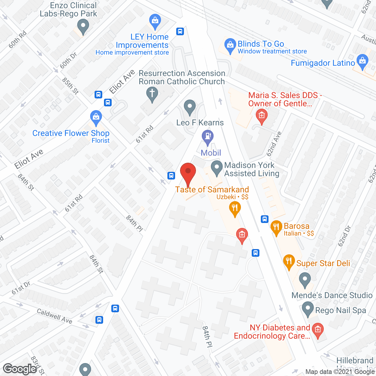 Map of the neighborhood around Dry Harbor Nursing Home